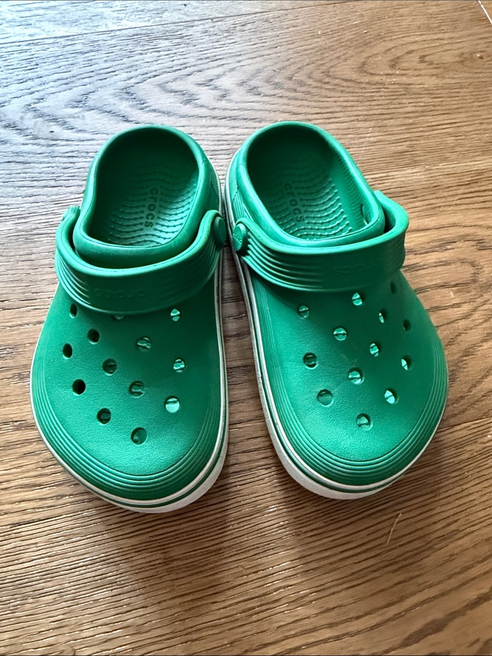 Kids Green Slip-On Crocs- Comfortable Everyday Shoes